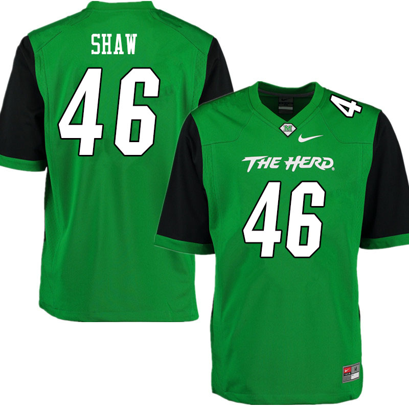 Men #46 Tyler Shaw Marshall Thundering Herd College Football Jerseys Sale-Gren - Click Image to Close